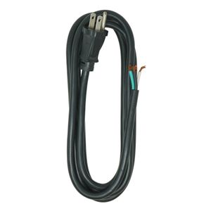 Coleman Cable 09716-88-08 Stranded Bare Copper SJTW Replacement Power Supply Cord 14/3 6-ft Black