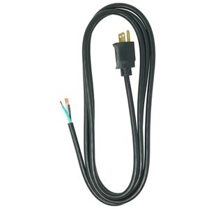 Coleman Cable 09719-88-08 Stranded Bare Copper SJTW Replacement Power Supply Cord 14/3 9-ft Black