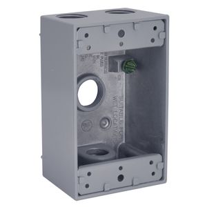 Raco 5321-0 Powder Coated Die Cast Aluminum 1-Gang Weatherproof Electrical Box With Lug 2-3/4-Inch x 4-1/2-Inch x 2-Inch 18.3-Cubic-Inch Bell