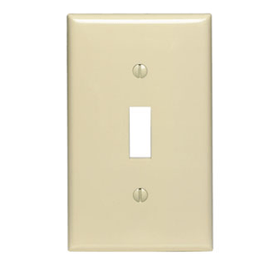 Leviton 80701-I Thermoplastic Nylon Device Mount Standard Size 1-Gang Wallplate 1-Toggle Switch Ivory