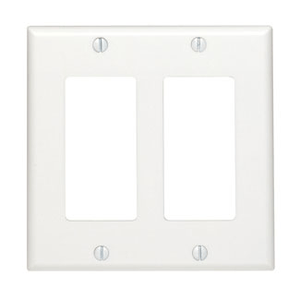 Leviton 80409-NR Thermoplastic Nylon Device Mount Standard Size 2-Gang Wallplate/Faceplate 2-Decora/GFCI Red