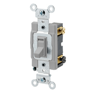 Leviton 54501-2GY 120/277-Volt AC 15-Amp 1-Pole Commercial/Specification Grade Toggle Framed AC Quiet Switch Gray