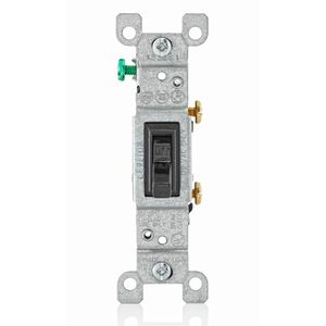 Leviton 1451-2E 120-Volt AC 15-Amp 1-Pole Residential Grade Toggle Framed AC Quiet Switch Black