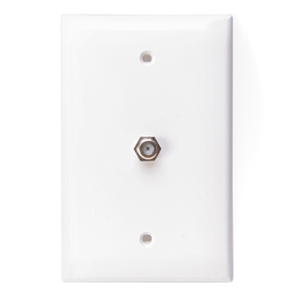 Leviton 40539-MW Nylon 1-Port Modular Midsize Mid-Size Video Wall Jack White Decora