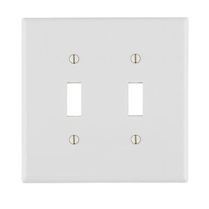 Leviton 88009 Thermoset Device Mount Standard Size 2-Gang Wallplate 1-Toggle Switch White