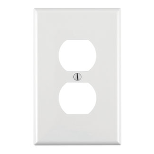 Leviton PJ8-W Thermoplastic Nylon Device Mount Midway Size 1-Gang Wallplate 1-Duplex Receptacle White