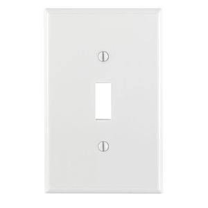 Leviton PJ1-W Thermoplastic Nylon Device Mount Midway Size 1-Gang Toggle Switch Wallplate 1-Toggle Switch White