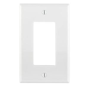 Leviton PJ26-W Thermoplastic Nylon Device Mount Midway Size 1-Gang Decorator Wallplate 1-Decora/GFCI White Decora