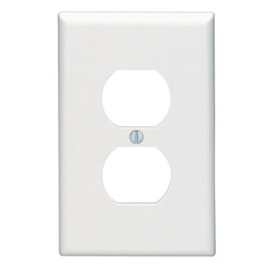 Leviton 80503-W Thermoset Device Mount Midway Size 1-Gang Duplex Receptacle Wallplate 1-Duplex Receptacle White