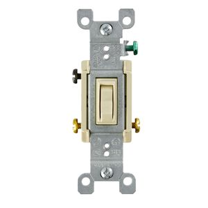 Leviton 1453-2I 120-Volt AC 15-Amp 3-Way Residential Grade Toggle Framed AC Quiet Switch Ivory