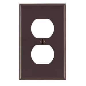 Leviton 80703 Thermoplastic Nylon Device Mount Standard Size 1-Gang Duplex Receptacle Wallplate 1-Duplex Receptacle Brown