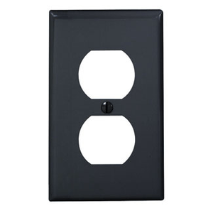 Leviton 80703-E Thermoplastic Nylon Device Mount Standard Size 1-Gang Duplex Receptacle Wallplate 1-Duplex Receptacle Black