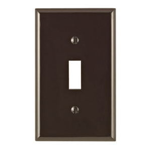 Leviton 80701 Thermoplastic Nylon Device Mount Standard Size 1-Gang Wallplate 1-Toggle Switch Brown