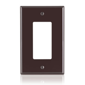 Leviton PJ26 Thermoplastic Nylon Device Mount Midway Size 1-Gang Decorator Wallplate 1-Decora/GFCI Brown Decora