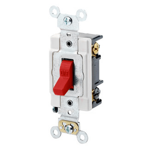 Leviton 1223-SR 120/277-Volt AC 20-Amp 3-Way Heavy-Duty Industrial/Specification Grade Toggle AC Quiet Switch Red