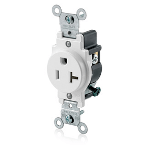 LEV 5801-W WHT SINGLE RECEPTACLE N5