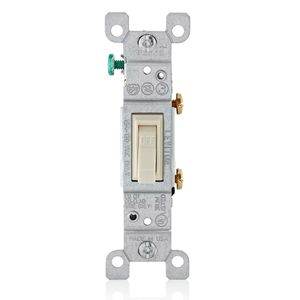 Leviton 1451-2T 120-Volt AC 15-Amp 1-Pole Residential Grade Toggle Framed AC Quiet Switch Light Almond