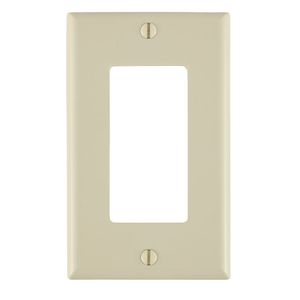 Leviton 80401-NT Thermoplastic Nylon Device Mount Standard Size 1-Gang Wallplate/Faceplate 1-Decora/GFCI Light Almond