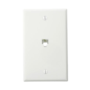 Leviton 40249-W Plastic 1-Port Modular Telephone Wall Jack White