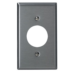 Leviton SSJ7-40 302 Stainless Steel Device Mount Midway Size 1-Gang Wallplate 1-Single Receptacle Brushed Stainless Steel