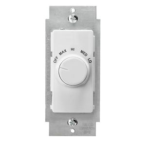 Leviton RTF01-10Z 120-Volt AC at 60-Hz 1.5-Amp 1-Pole Quiet Fan Speed Control White/Ivory/Light Almond Decora IllumaTech