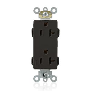 Leviton M1636-E Heavy-Duty Industrial Specification Grade Duplex Receptacle 20-Amp 125-Volt AC NEMA 5-20R Black Lev-Lok