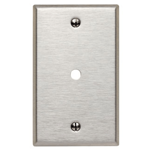 Leviton 84013 430 Stainless Steel Box Mount 1-Gang Standard Size Telephone/Cable Wallplate