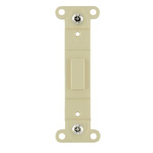 Leviton 80700-I Plastic 1-Gang No Hole Toggle Blank Wallplate Adapter Ivory