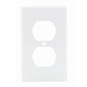 Leviton 80703-W Thermoplastic Nylon Device Mount Standard Size 1-Gang Duplex Receptacle Wallplate 1-Duplex Receptacle White