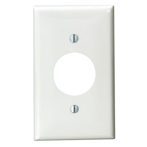 Leviton 80704-W Thermoplastic Nylon Device Mount Standard Size Straight Blade/Locking 1-Gang Single Receptacle Wallplate 1-Single Receptacle White