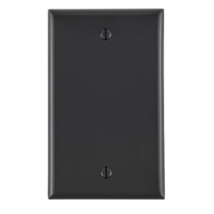 Leviton 80714-E Thermoplastic Nylon Box Mount Standard Size 1-Gang Blank Wallplate Black