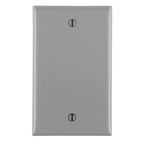 Leviton 80714-GY Thermoplastic Nylon Box Mount Standard Size 1-Gang Blank Wallplate Gray