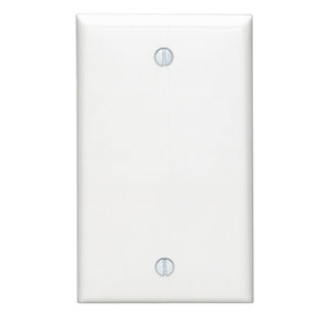 Leviton 80714-W Thermoplastic Nylon Box Mount Standard Size 1-Gang Blank Wallplate White