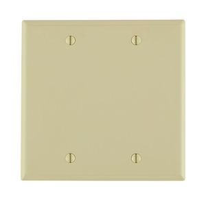 Leviton 80725-I Thermoplastic Nylon Box Mount Standard Size 2-Gang Blank Wallplate Ivory