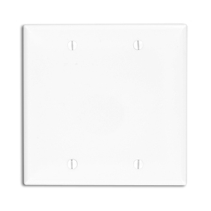 Leviton 80725-W Thermoplastic Nylon Box Mount Standard Size 2-Gang Blank Wallplate White