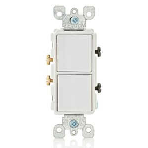 Leviton 5634-W 120/277-Volt 15-Amp (2) 1-Pole Commercial Grade AC Combination Switch White Decora