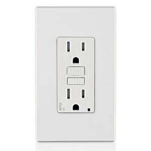 Leviton AFTR1-W Residential Grade Tamper-Resistant Outlet Branch Circuit AFCI Receptacle 15-Amp 125-Volt NEMA 5-15R White Decora SmartlockPro