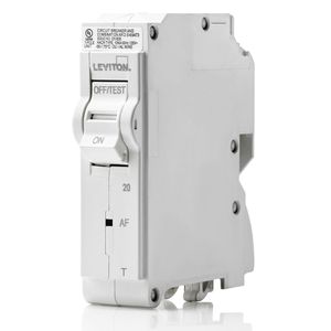 Leviton LB120-AFT Plug-On Mount AFCI Thermal Magnetic Branch Circuit Breaker 1-Pole 20-Amp 120-Volt AC