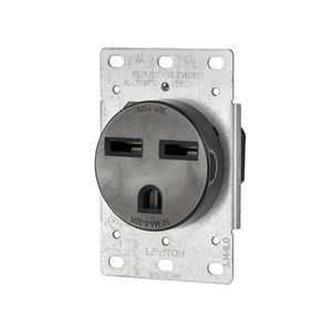 Leviton 5372-S00 Industrial Grade Single Straight Blade Receptacle 250-Volt 30-Amp NEMA 6-30R Black