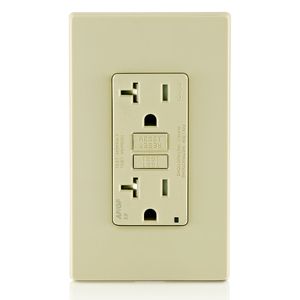 Leviton AGTR2-I Residential Grade Tamper-Resistant Self-Test Dual Function AFCI/GFCI Duplex Receptacle 20-Amp 125-Volt NEMA 5-20R Ivory SmartlockPro