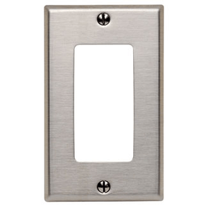 Leviton SO26 302 Stainless Steel Device Mount Oversized Tamper-Resistant 1-Gang Decorator Wallplate 1-Decora Stainless Steel Decora