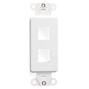 Leviton 41642-W Plastic 1-Gang 2-Port Multimedia Insert White QuickPort Decora