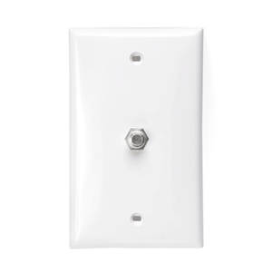 Leviton 80781-W Plastic Rectangular Standard F-Connector Telephone And Video Wallplate 4.53-Inch x 2.75-Inch White