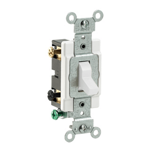 Leviton CS220-2W 120/277-Volt AC 20-Amp 2-Pole Commercial/Specification Grade Toggle AC Quiet Switch White