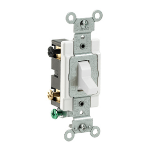 Leviton CS420-2W 120/277-Volt AC 20-Amp 4-Way Commercial/Specification Grade Toggle AC Quiet Switch White