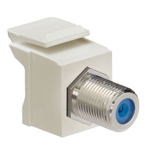 Leviton 41084-FIF Plastic Feed-Through F-Connector Nickel Plated Ivory QuickPort