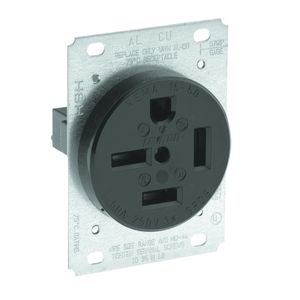 Leviton 8450 Industrial Grade Extra Heavy-Duty Straight Blade Receptacle 50-Amp 250-Volt AC 3-Phase NEMA 15-50R Black