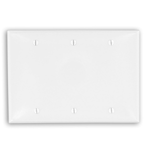 Leviton 80735-W Thermoplastic Nylon Box Mount Standard Size 3-Gang Blank Wallplate White