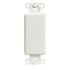 Leviton 80414-2W Plastic Multimedia Blank Insert Blank White QuickPort Decora