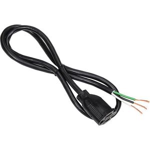 Carol 04530.73.01 Stranded Bare Copper SJT Power Supply Replacement Cord With Receptacle 16/3 Black